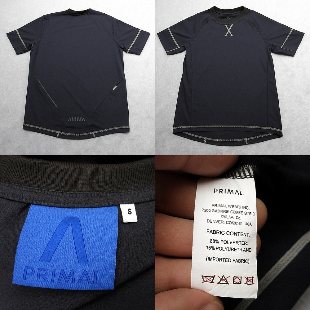 Primal Cycling Shirt‎ Jersey Unisex Small Navy Crew Neck Short Sleeve Athletic